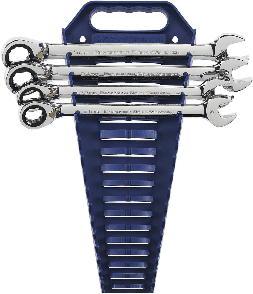 8 Pc. 12 Pt. Reversible Ratcheting Combination Wrench Set, Metric L80576