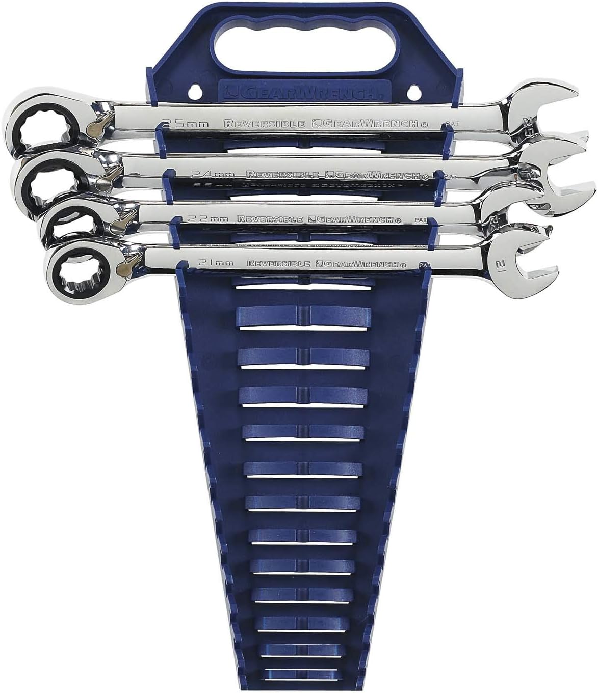 8 Pc. 12 Pt. Reversible Ratcheting Combination Wrench Set, Metric L80576