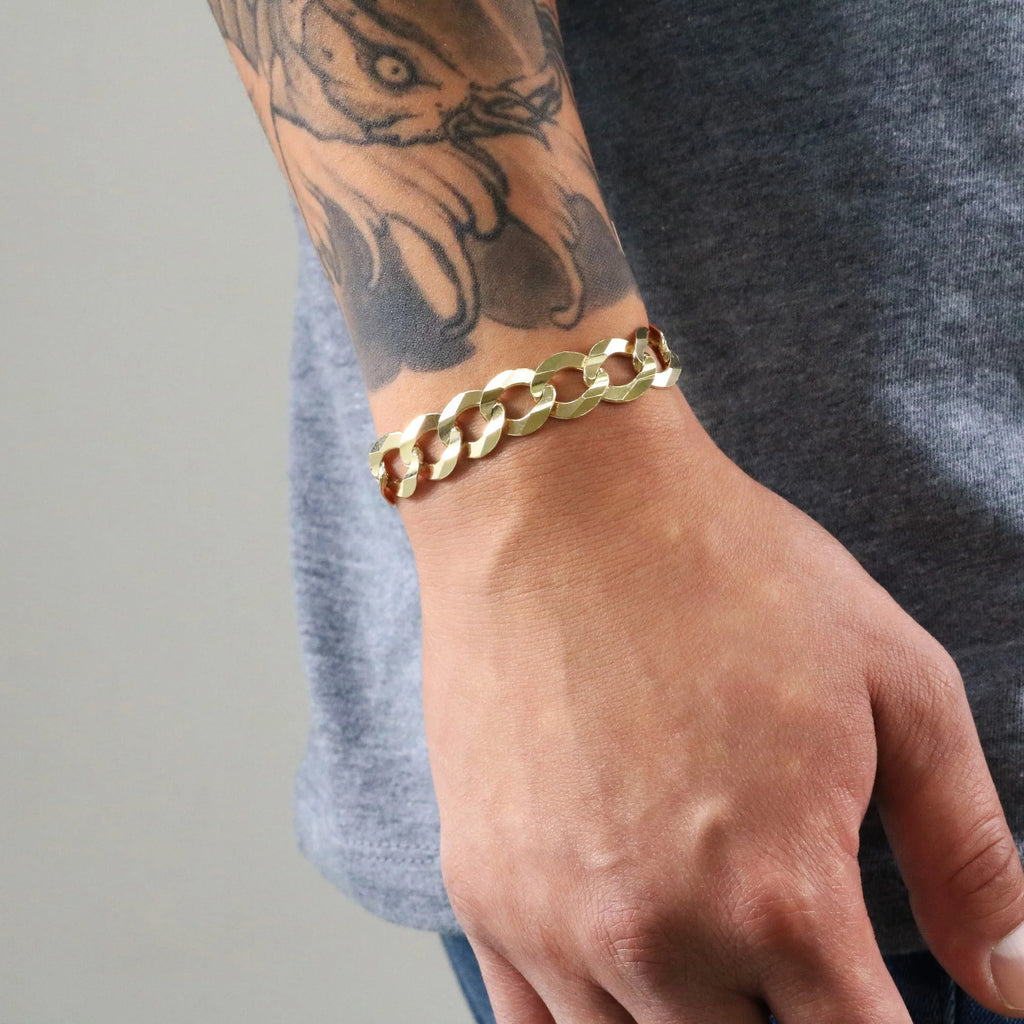10k Yellow Gold Solid Cuban Link Chain Bracelet G607326