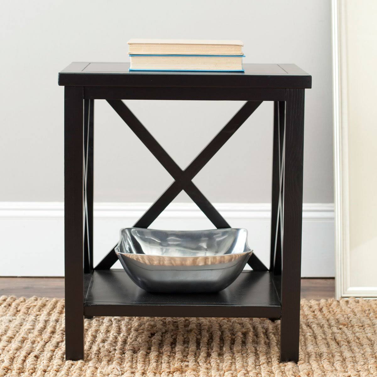 Oak Cross Back End Table K442