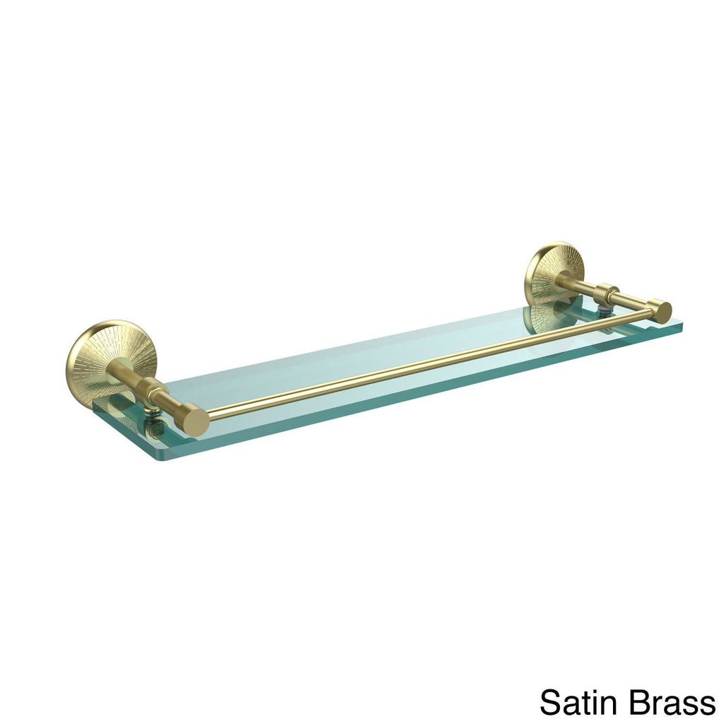 22-inch Tempered Glass Shelf with Gallery Rail Antique Pewter G741