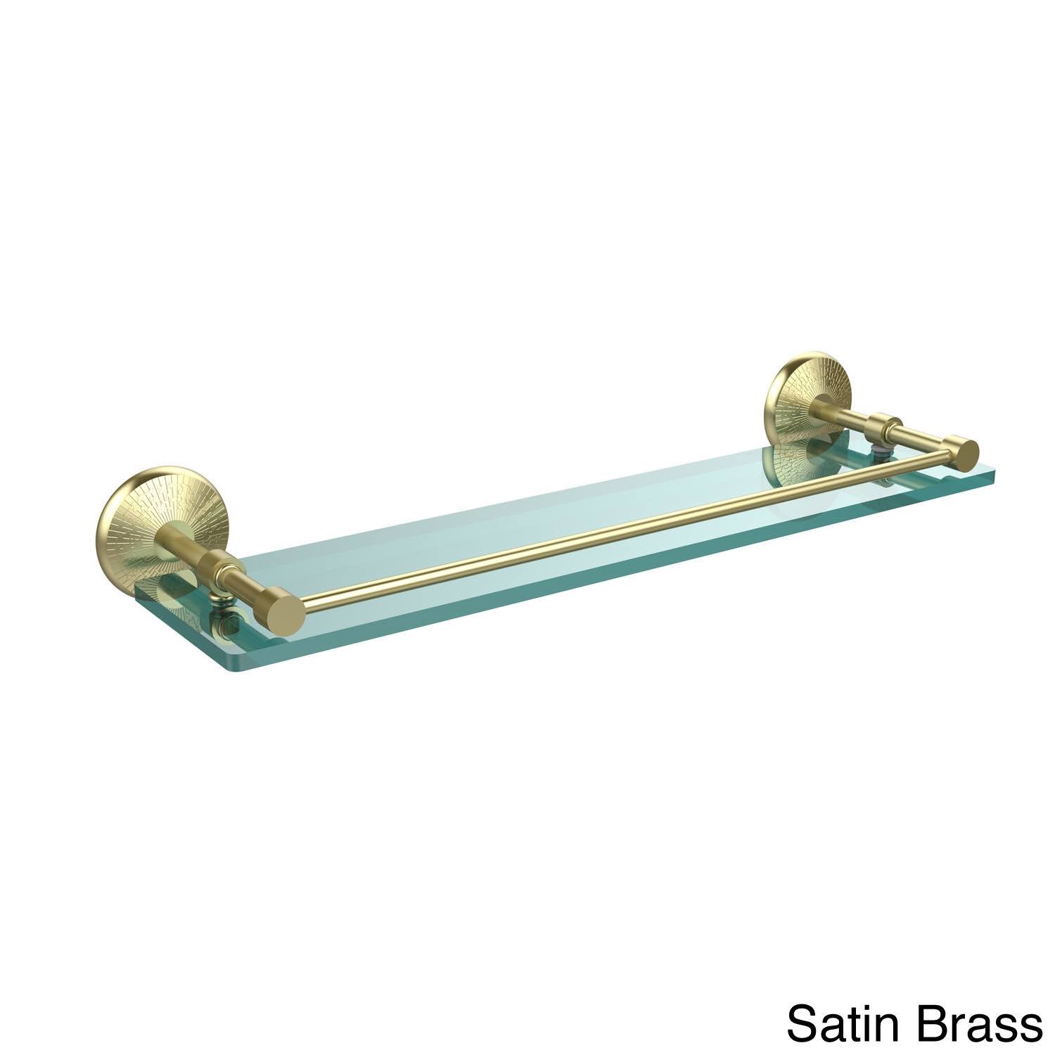 22-inch Tempered Glass Shelf with Gallery Rail Antique Pewter G741