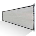 Grey Privacy Fence Screen HDPE Mesh Windscreen with Reinforced Grommets H3570