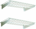White Wall Shelf with Hanging Rod, 36" x 18", 2-Pack J23119