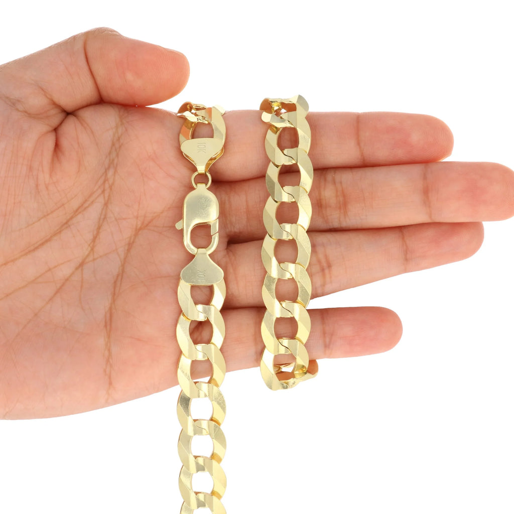10k Yellow Gold Solid Cuban Link Chain Bracelet G607326