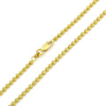 14K Yellow Gold 2.5mm Ball Bead Moon Cut Chain Necklace W532287