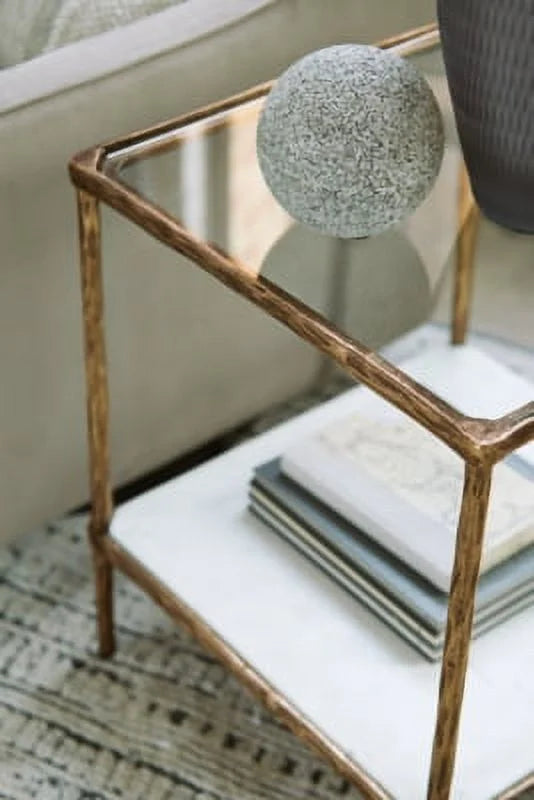 Antique Brass Finish Accent Table P23064