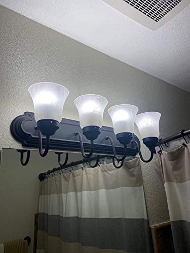 Set of 4 Clear & Frosted Glass Ceiling Fan Light Covers, 2-1/8" Fitter Size, 4-4/5" high x 5" Diameter O27701