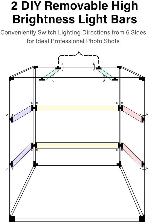 24 x 24 Inch Portable Photo Studio Light Box with LED Lights and 6 Color Backdrops H3594
