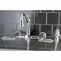 Polished Chrome Wall Mount Bridge Kitchen Faucet with Brass Sprayer U1559