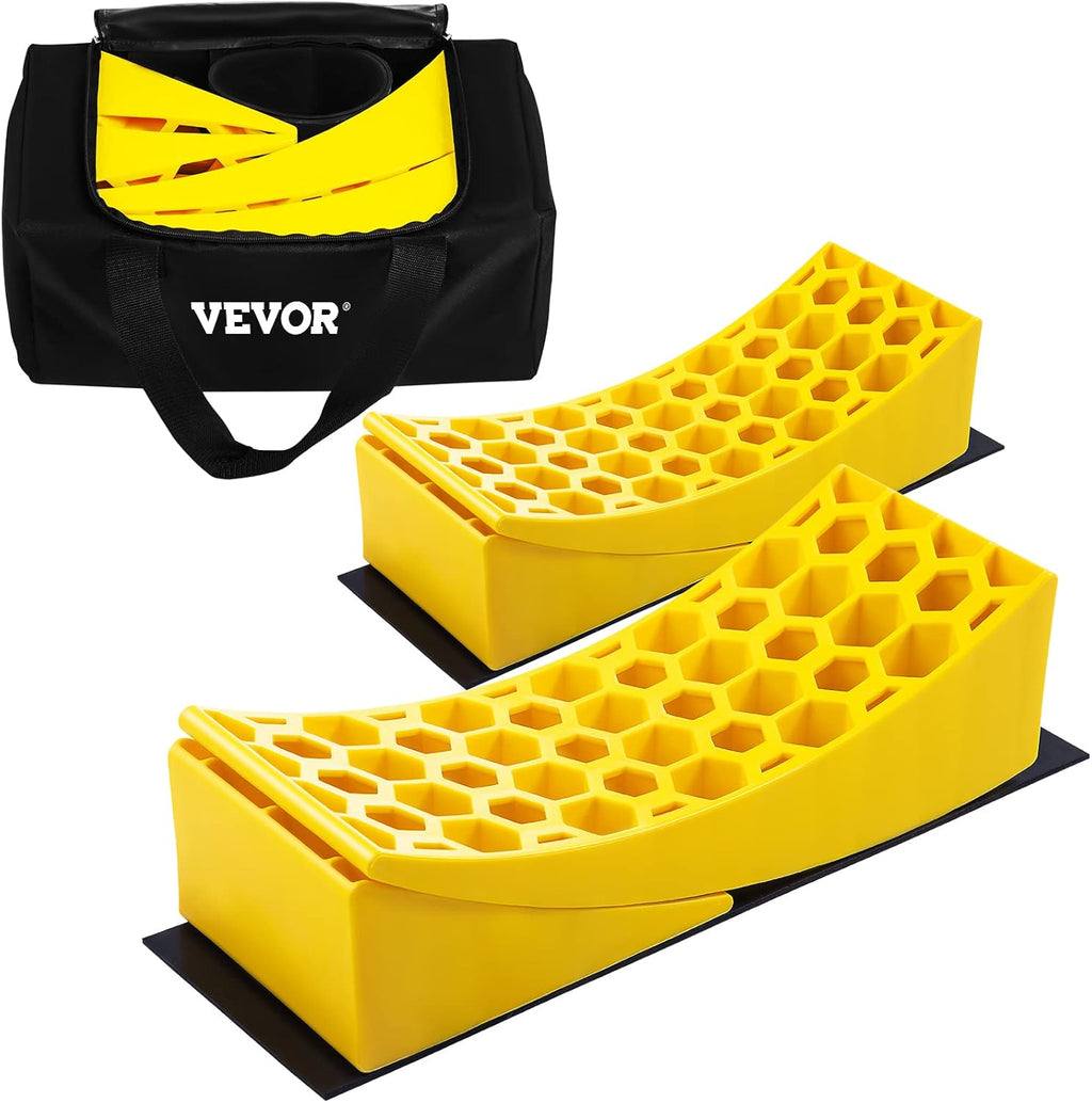 Camper Leveler 2 Pack HDPE Curved Levelers with Chocks and Rubber Grip Mats J36381