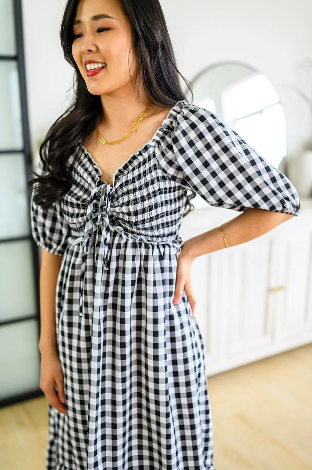 Gingham Midi Dress K796467