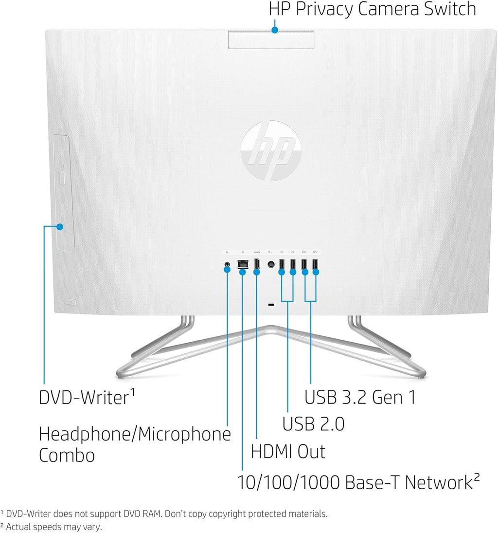 24-inch All-in-One Desktop Computer, AMD Athlon Silver 3050U, 8 GB RAM, 256 GB SSD, Windows 10 Home, White C386