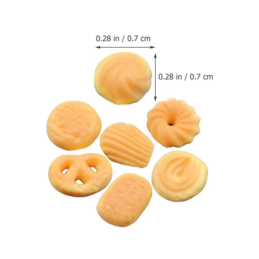 14 Pcs Dollhouse Mini Danish Cookies Decor Accessories V177