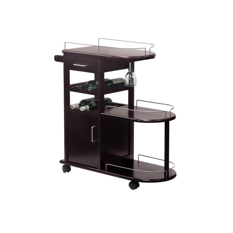 Espresso Beechwood Entertainment Cart D57324
