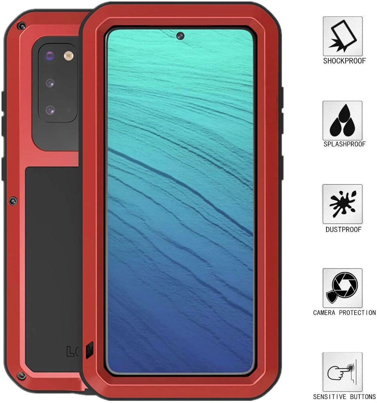 Red Heavy Duty Shockproof Samsung Galaxy S21 Case H229