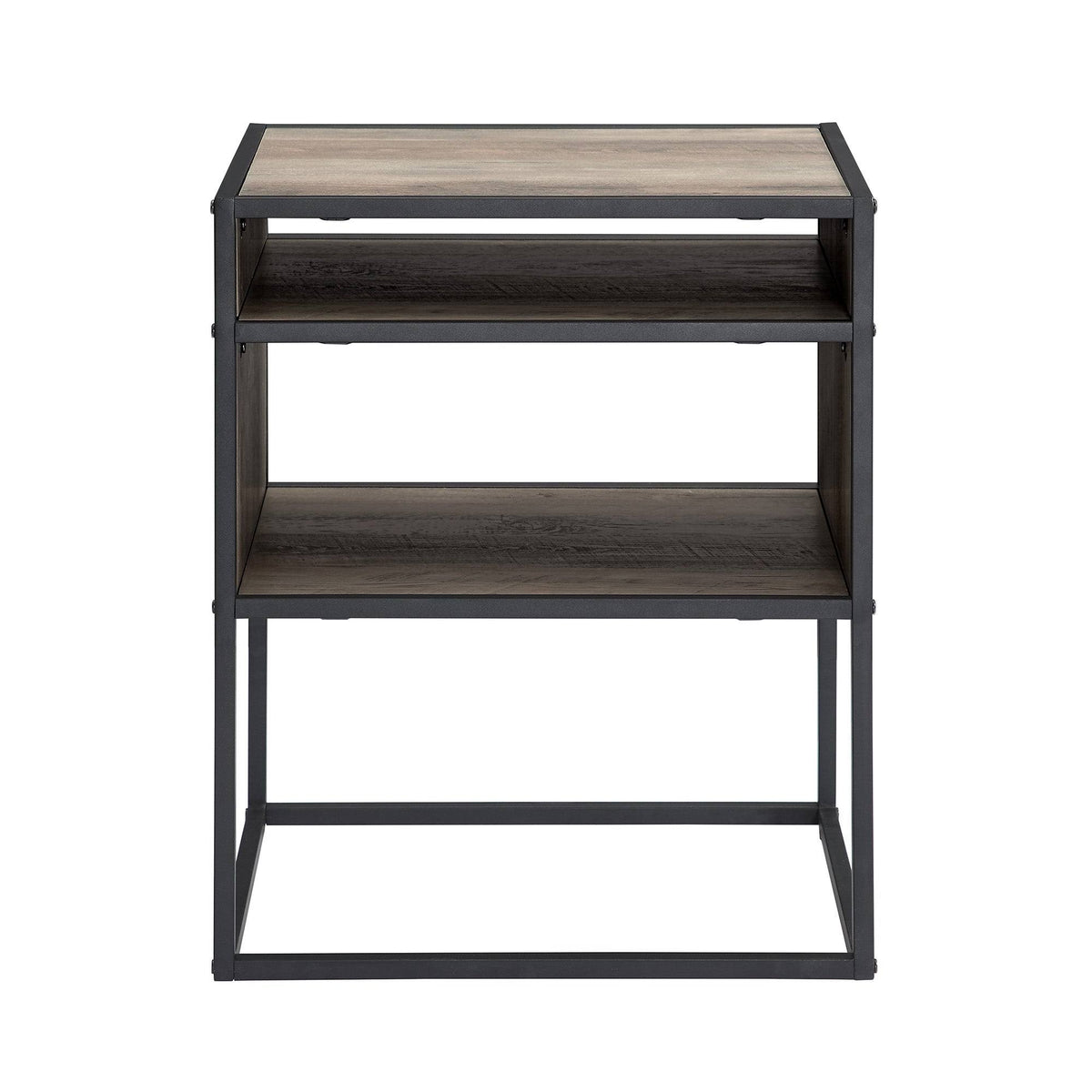 Dark Walnut Open-Shelf Side Table D72396