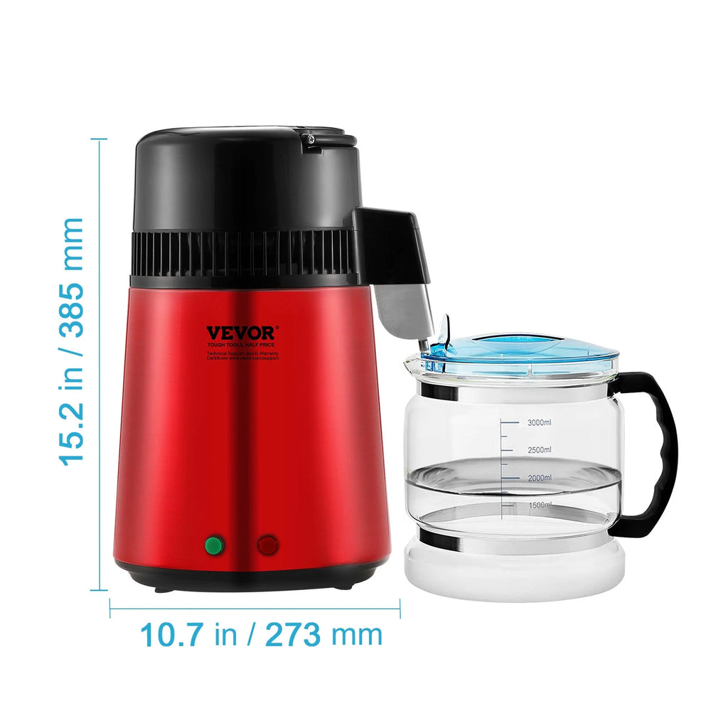 Red 4L Stainless Steel Water Distiller Z304