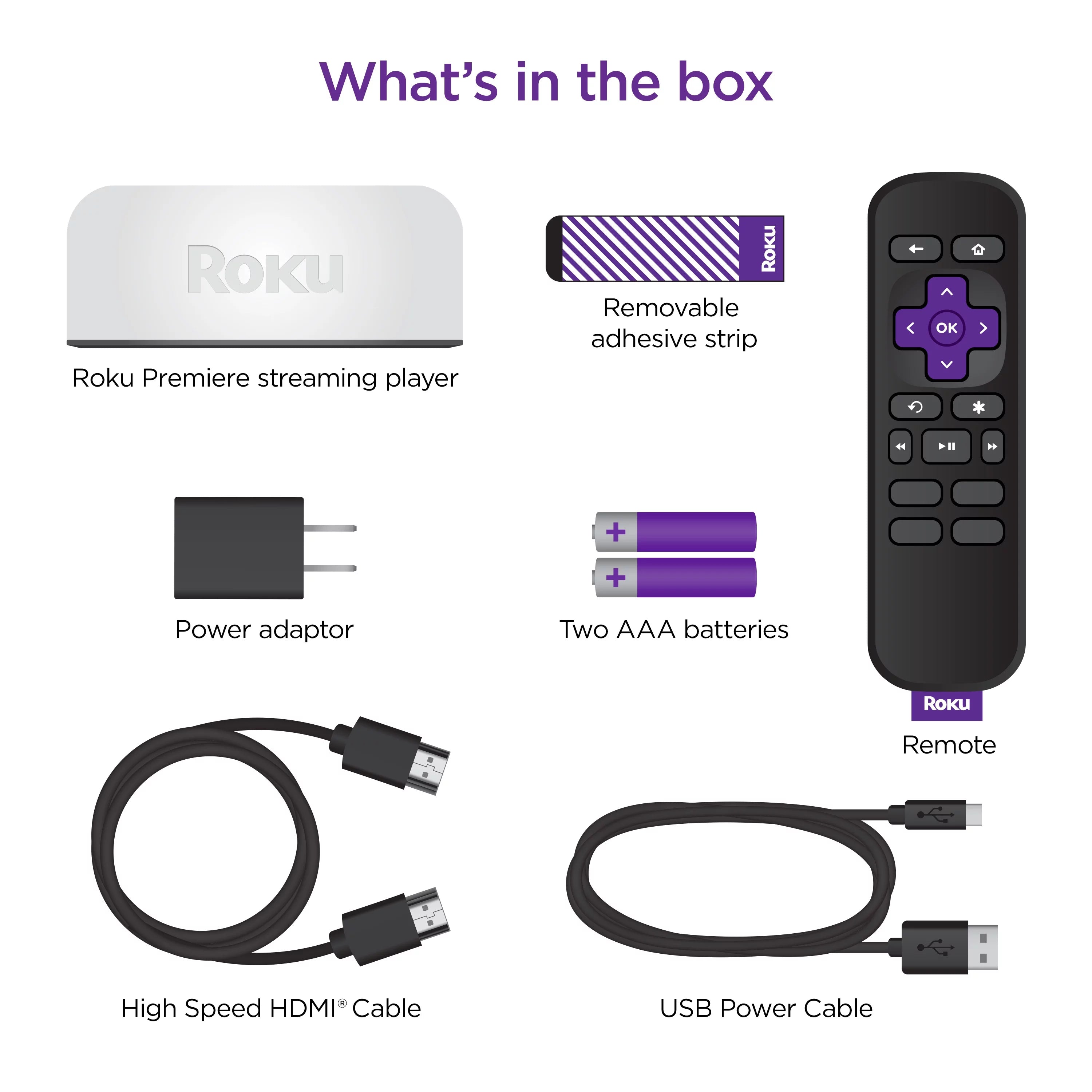 4K HDR Streaming Media Player with HDMI Cable and Remote J3418