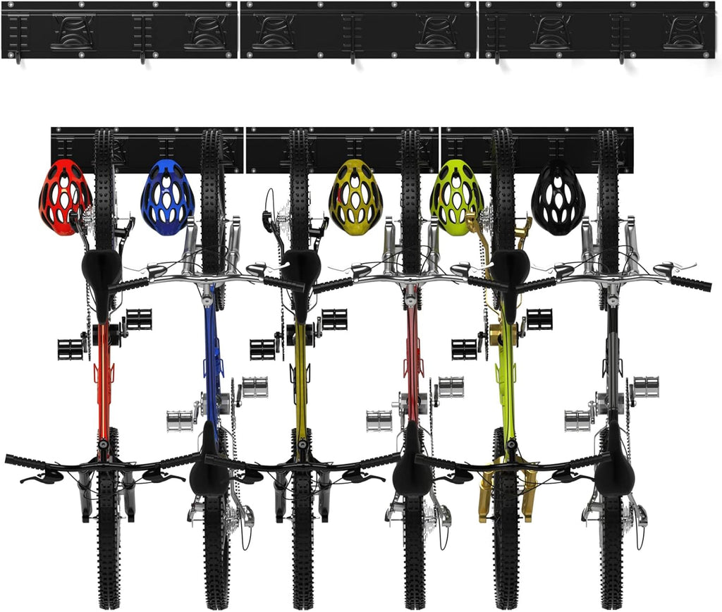 Wall Mount Bike Rack for 6 Bicycles with Adjustable Bike Hooks, Pack of 2 Q792120