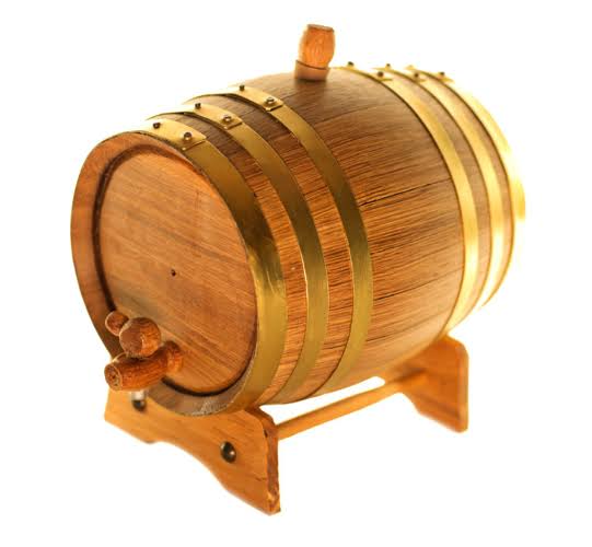 3 Liter Oak Barrel with Brass Hoops T814