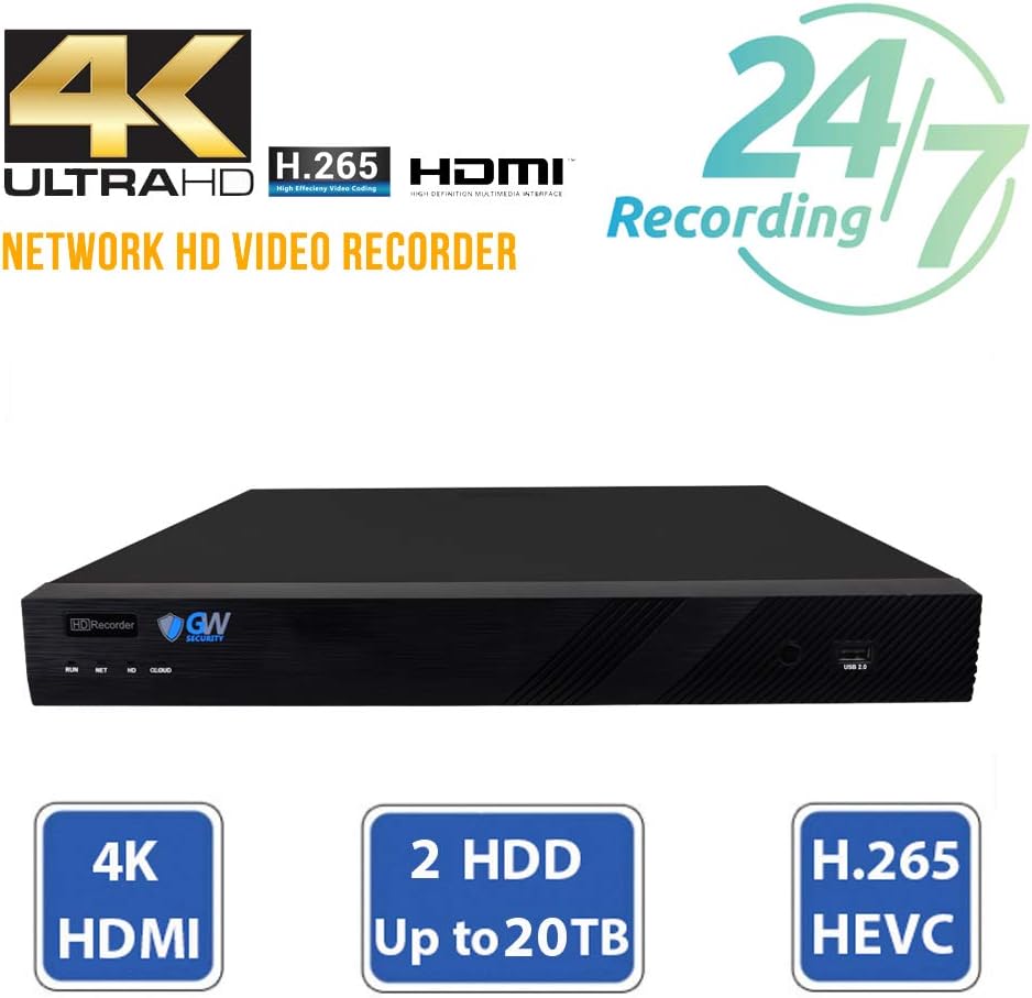 16 Channel 4K 8MP Network NVR Security Camera System with 16 x 1920P Outdoor PoE Bullet Cameras and 4TB HDD Z447546