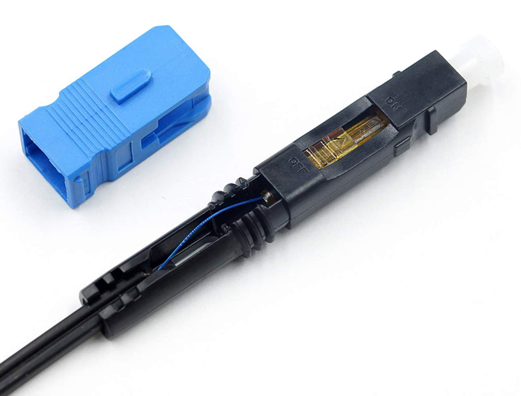 100pcs Fiber Optic Quick Connector with Matched Tools, Single Mode SM 9/125 Mechanical Fast Connectors, Pack of 2 U42046