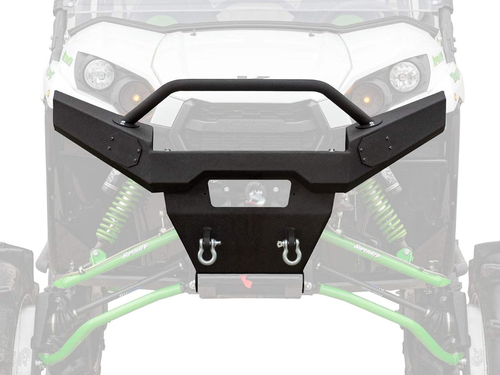 Wrinkle Black Steel Front Bumper with Tow Hooks X2385