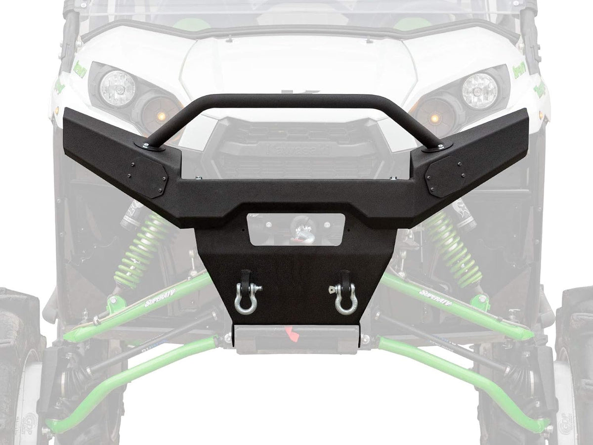 Wrinkle Black Steel Front Bumper with Tow Hooks X2385