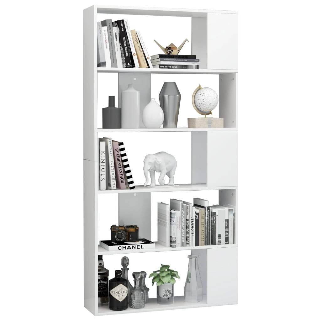 High Gloss Black Book Cabinet Room Divider Chipboard N447