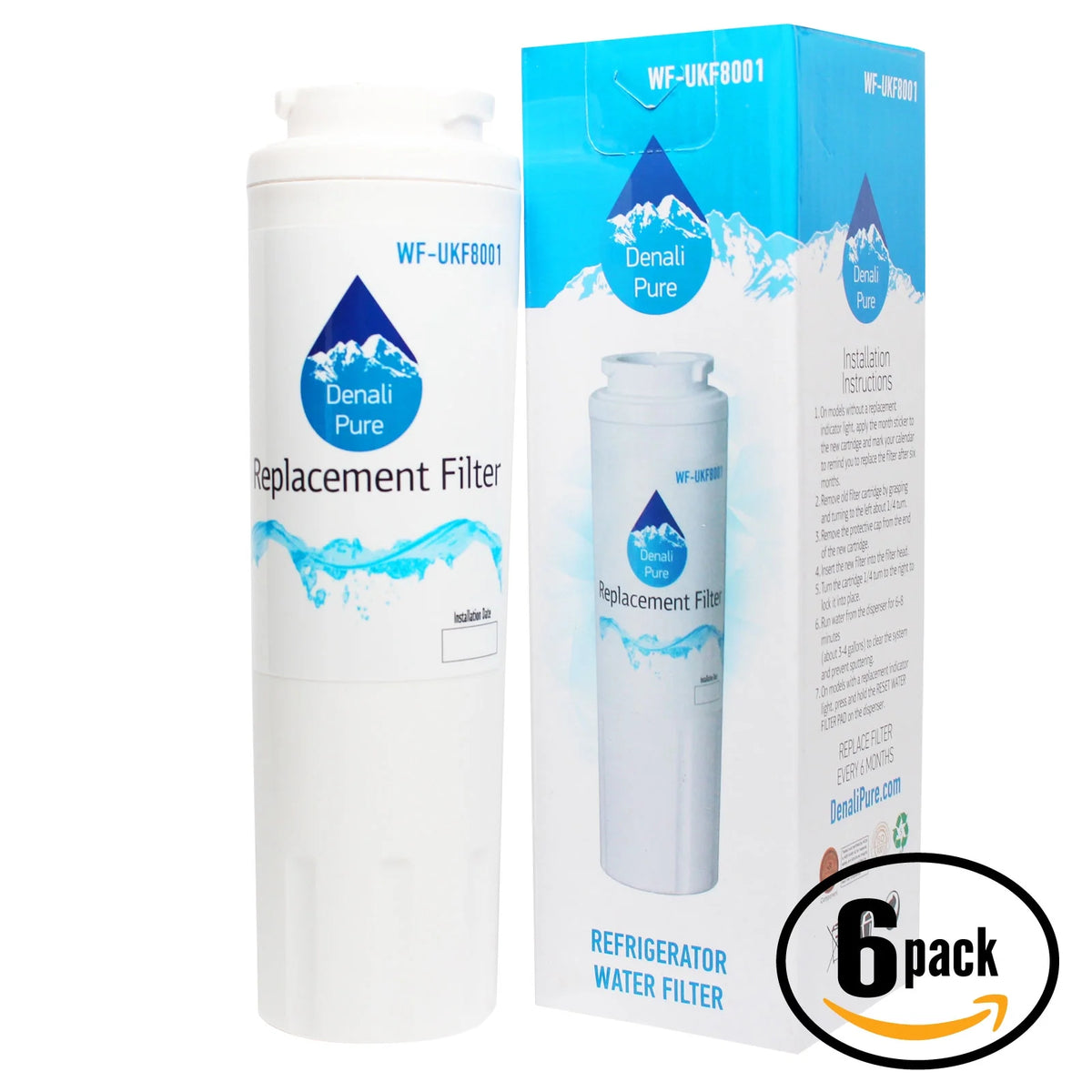 6-Pack Refrigerator Water Filter Cartridge Z2783