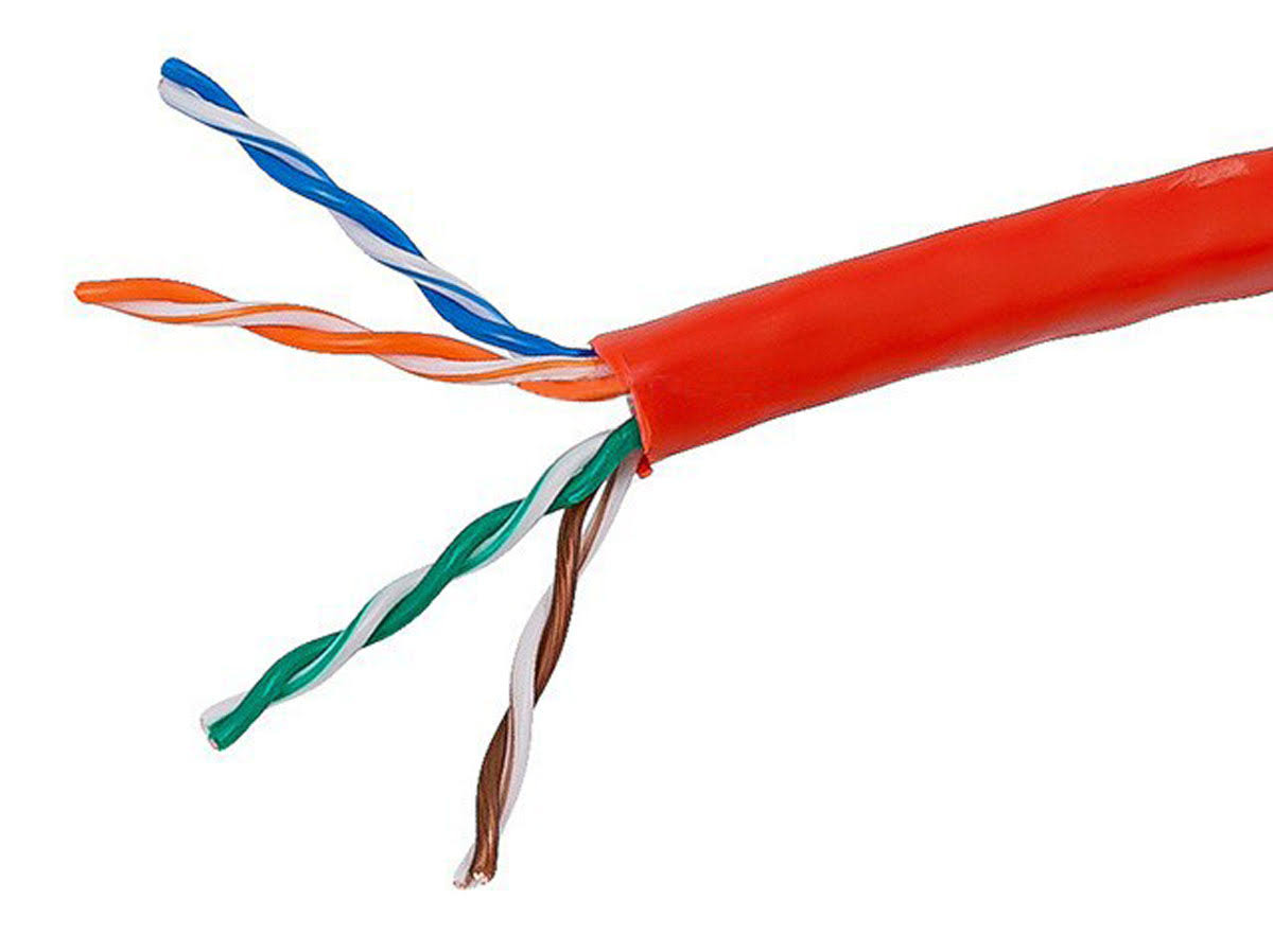 Red 24AWG Cat5e UTP Solid Bulk Ethernet Cable H8447