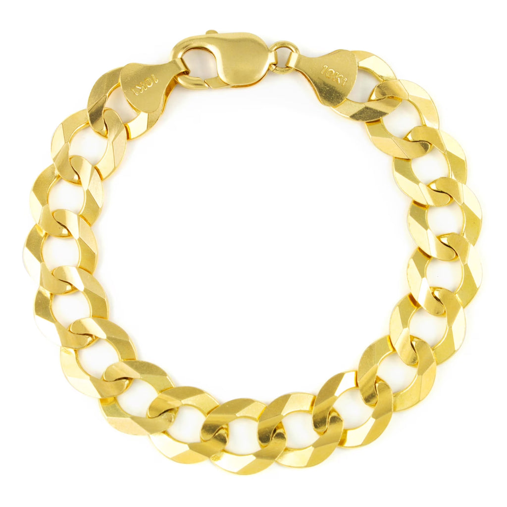 10k Yellow Gold Solid Cuban Link Chain Bracelet G607326