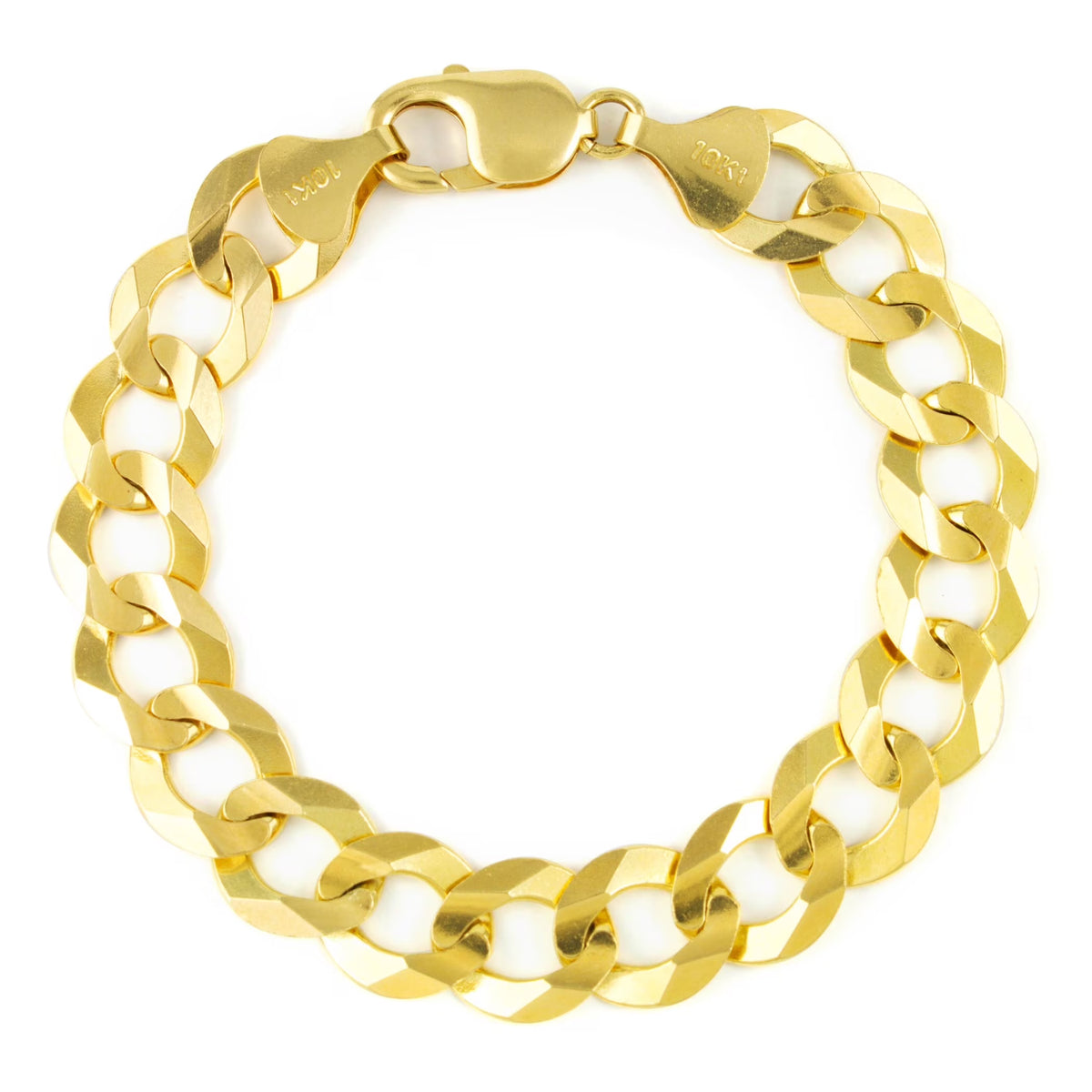 10k Yellow Gold Solid Cuban Link Chain Bracelet G607326