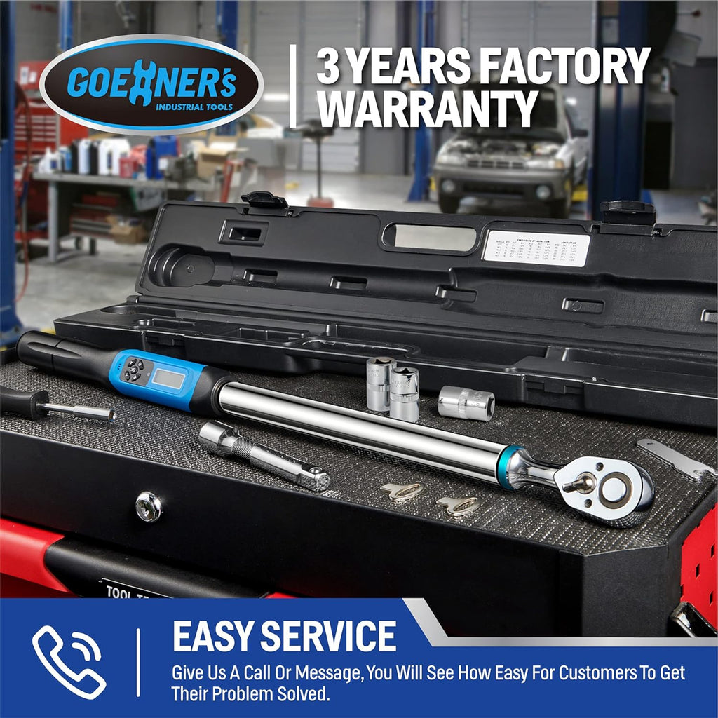1/2" Drive Digital Torque Wrench, 12.5-250 ft.-lb./17-340 N.m., Electronic Torque Wrench S746229