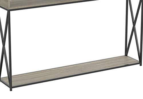 Dark Taupe Console Table with Two Open Shelves I28477
