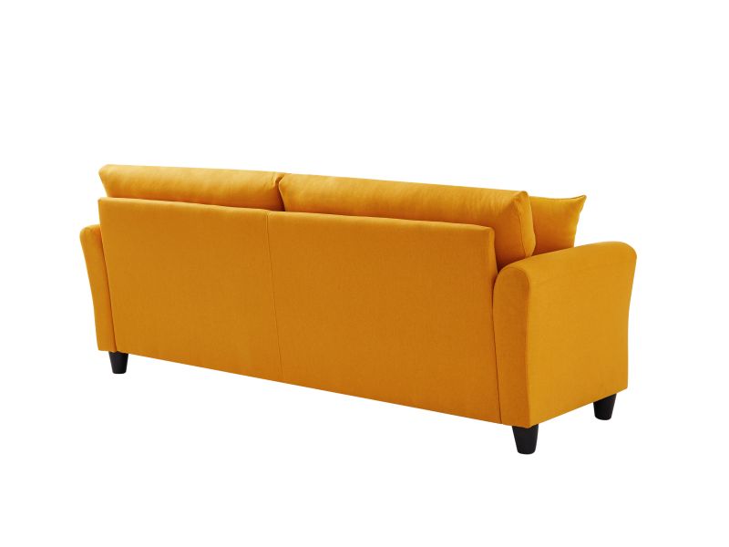Blue Linen Loveseat Sofa with 2 Pillows W81322