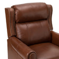 Genuine Leather Manual Recline Set of 2 BROWN P150