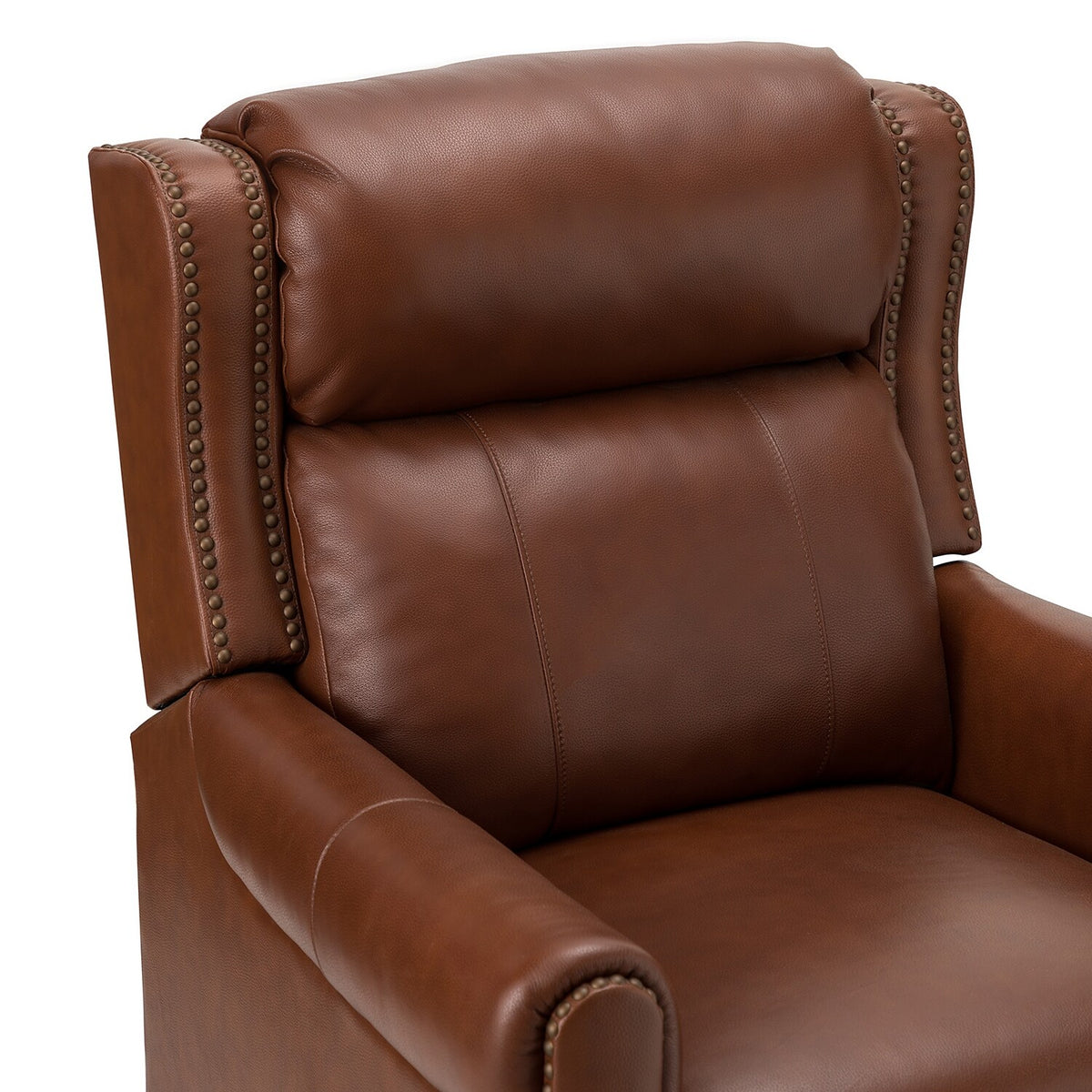 Genuine Leather Manual Recline Set of 2 BROWN P150