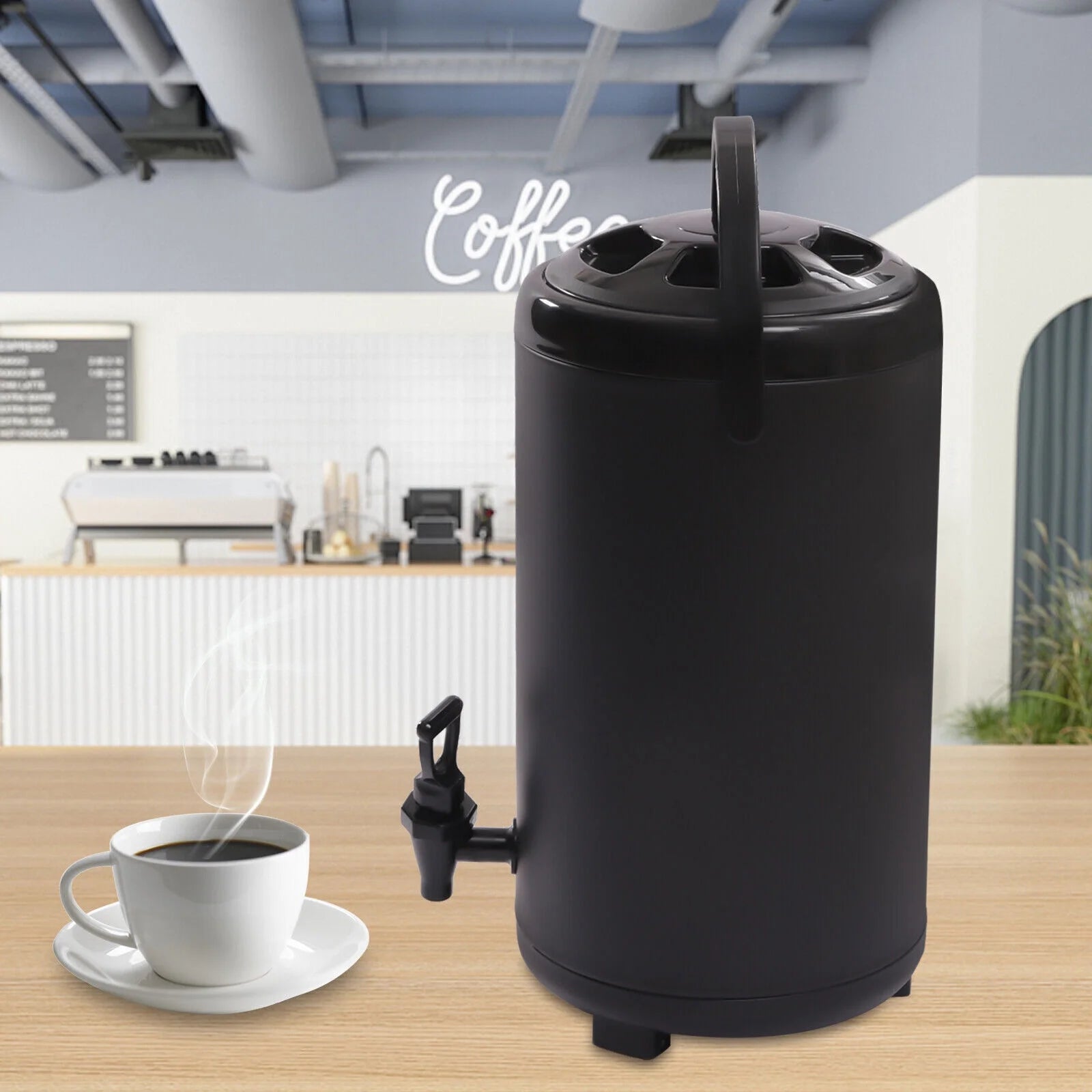 Black 2.3 Gallon Insulated Beverage Dispenser with Handles Q410065