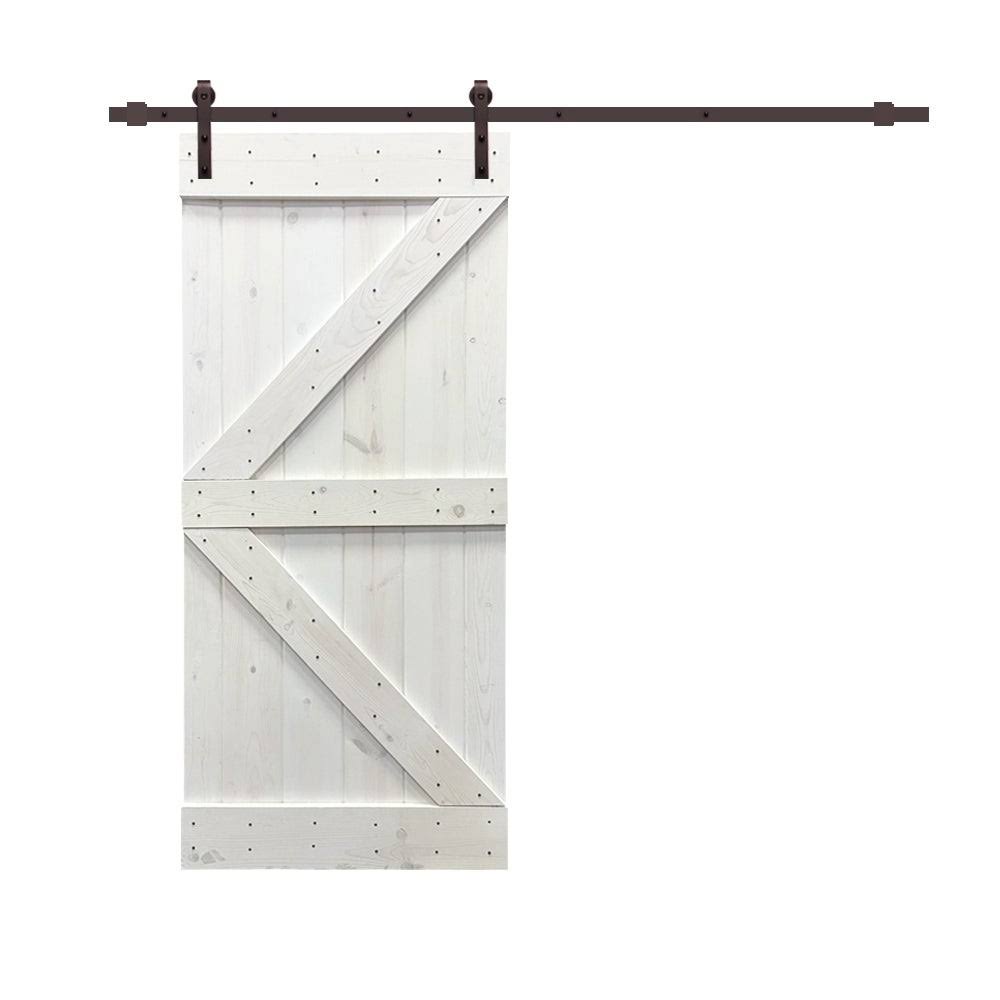 Charcoal Black Stained Wood Interior Sliding Barn Door with Hardware Kit I867