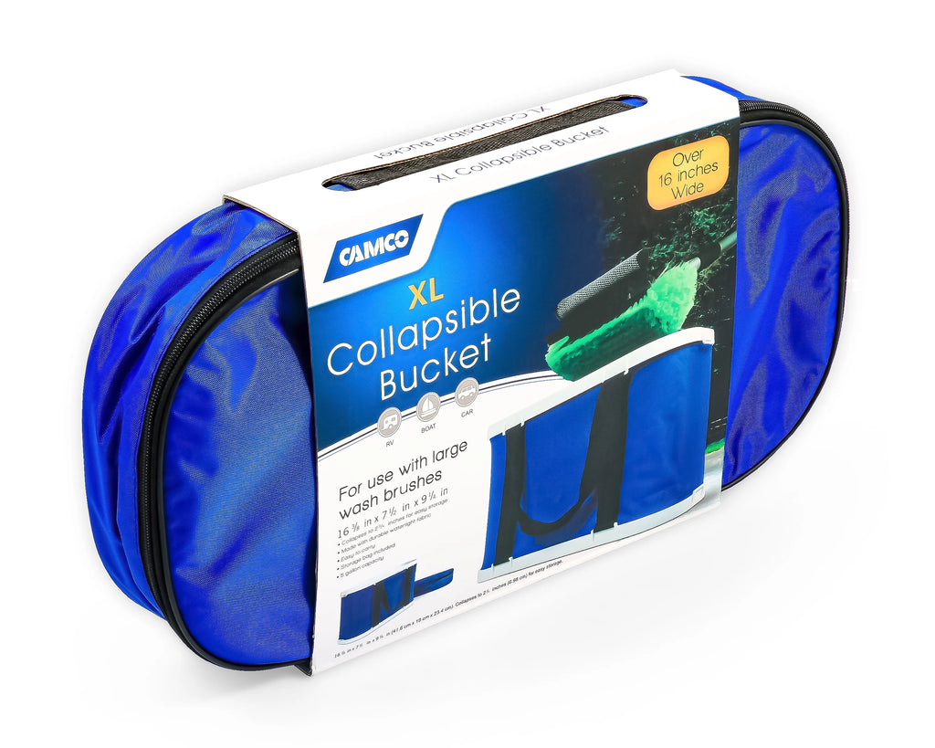 Rectangular Collapsible Wash Bucket with Zippered Storage Case, Holds 5 Gallons X33346