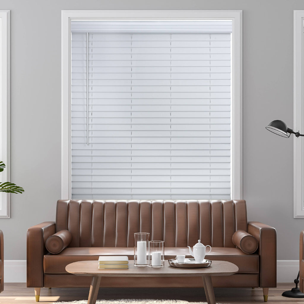 Faux Wood Cordless Blind in White M692232