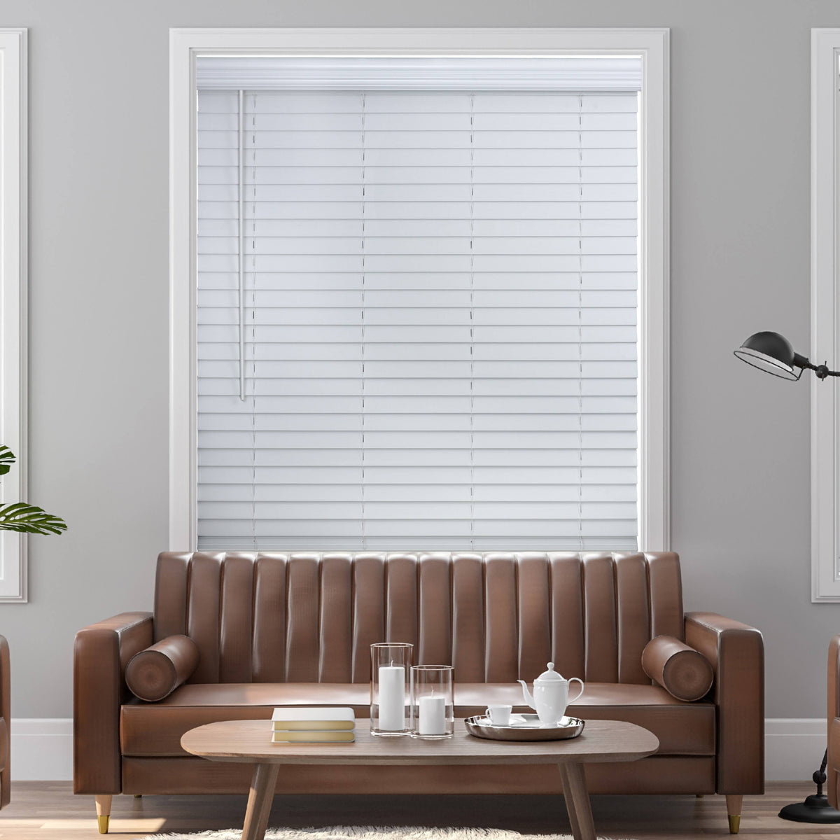 Faux Wood Cordless Blind in White M692232