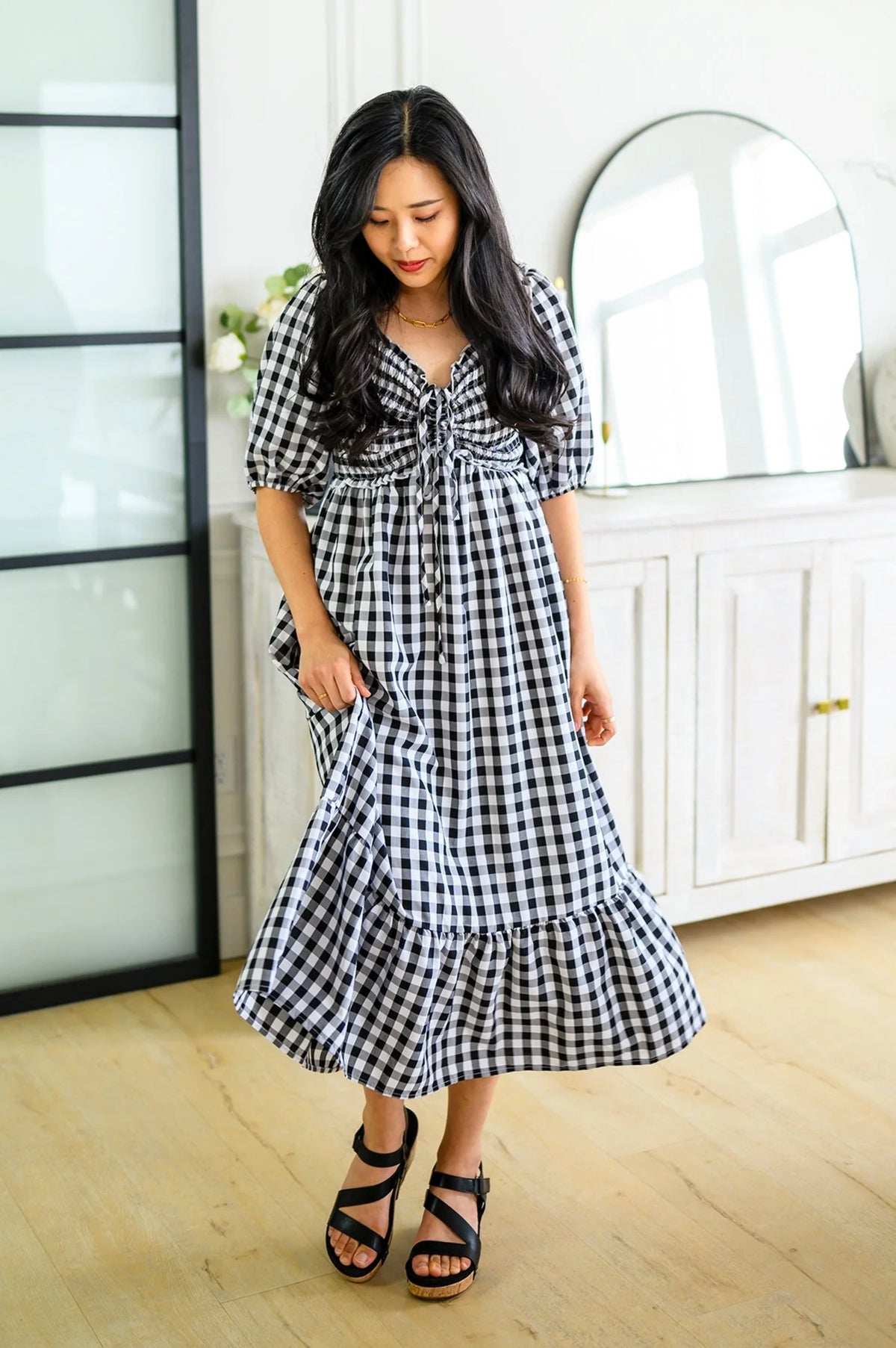 Gingham Midi Dress K796467