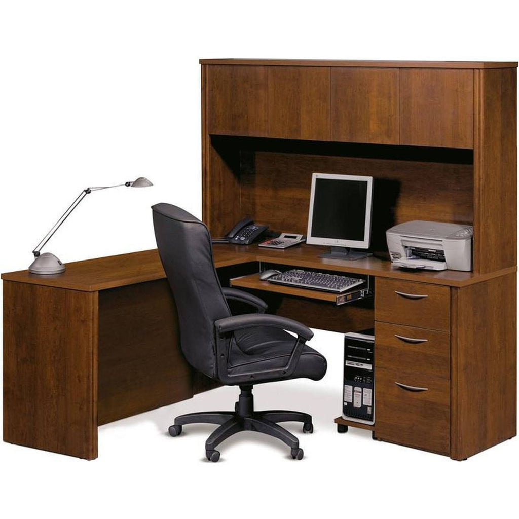 Tuscany Brown L-Shaped Workstation Kit D512212
