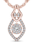 10K Rose Gold Diamond Teardrop Necklace Z205