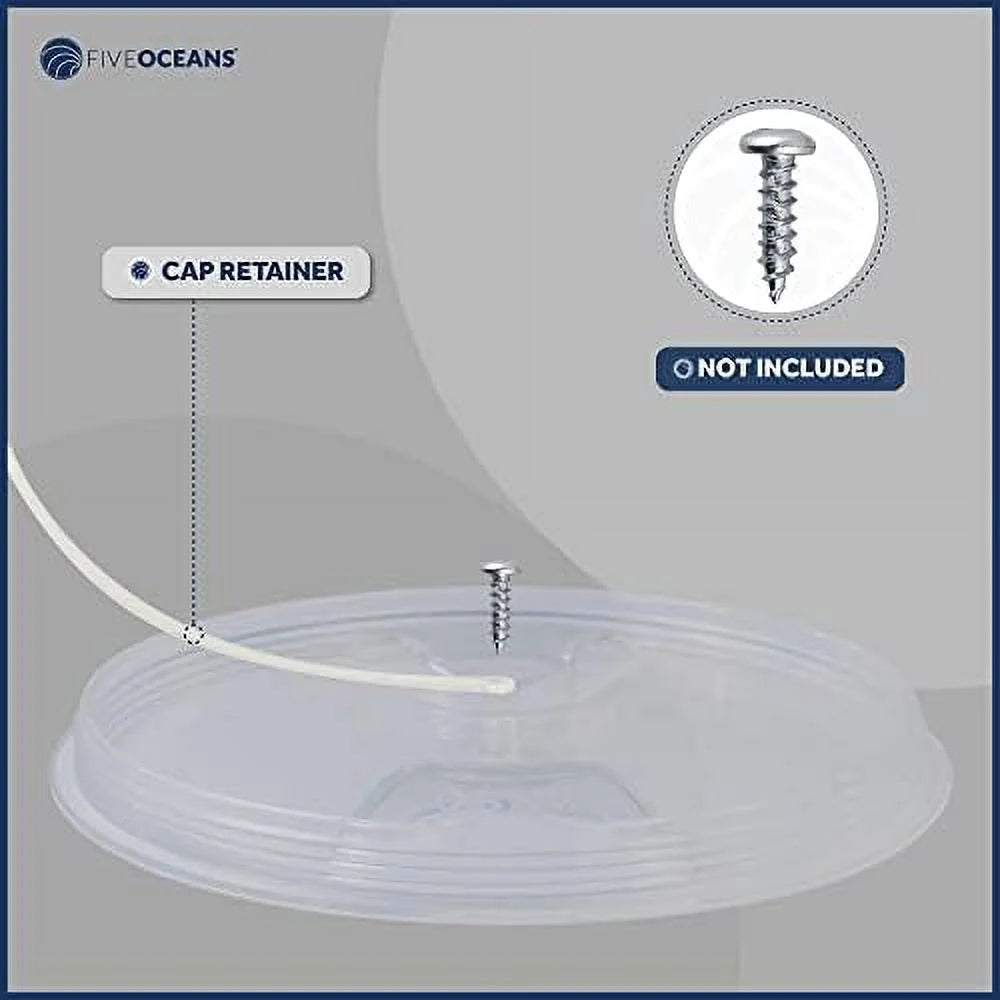 Round Inspection Deck Plate With Detachable Clear Lid, UV-Resistant White Plastic D5429