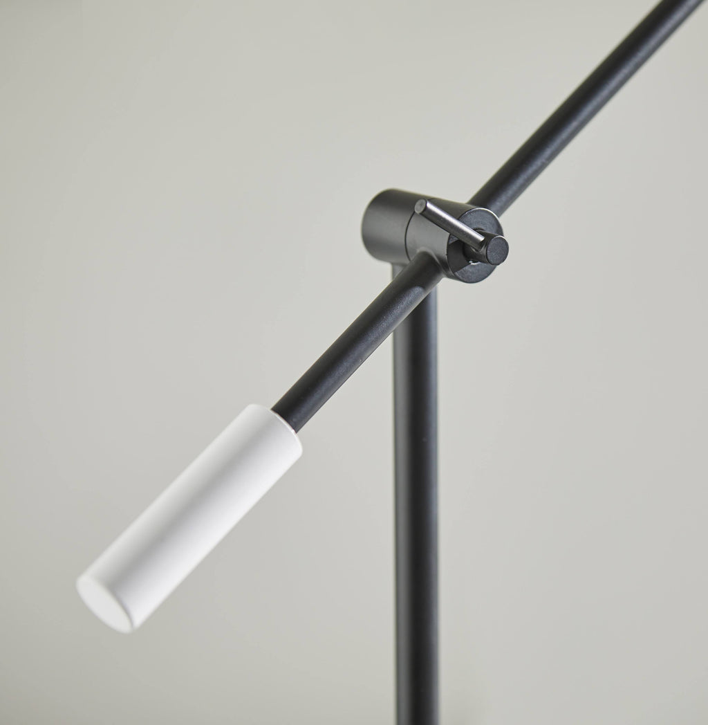 Black White and Antique Brass Desk Lamp H173