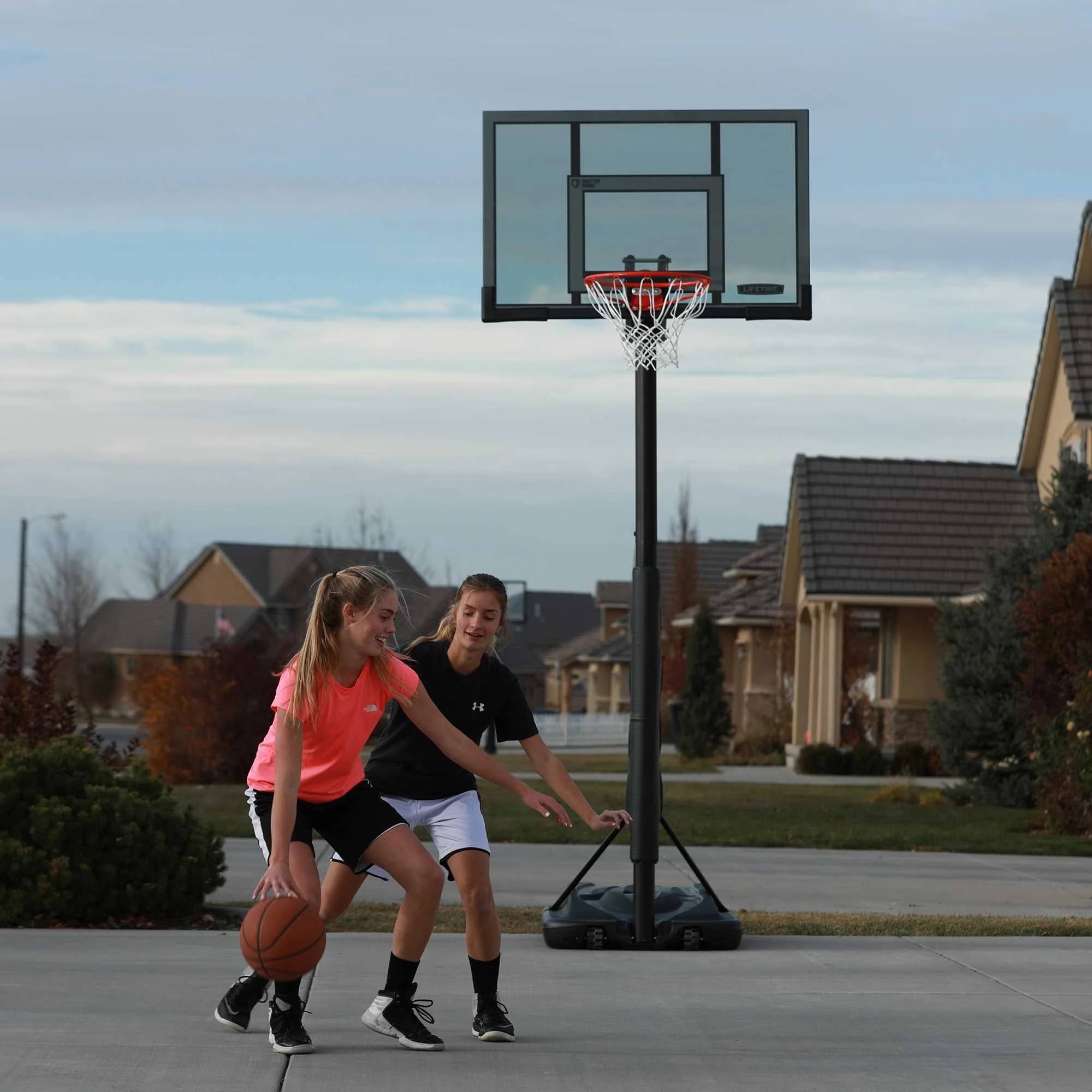Adjustable Portable Basketball Hoop 52-inch Polycarbonate O721025